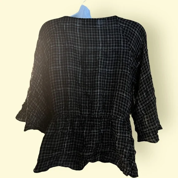 Jennifer Lopez V-neck side tie‎ silver threads - Picture 2 of 4